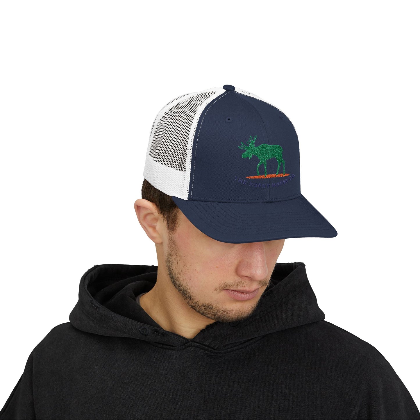 Green Moose Snapback Trucker Cap - Outdoor Adventure Hat